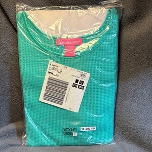 Woman Within Teal Waffle-Knit Thermal Top